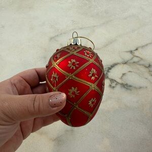 Elegant Red and Gold Holiday Ornament